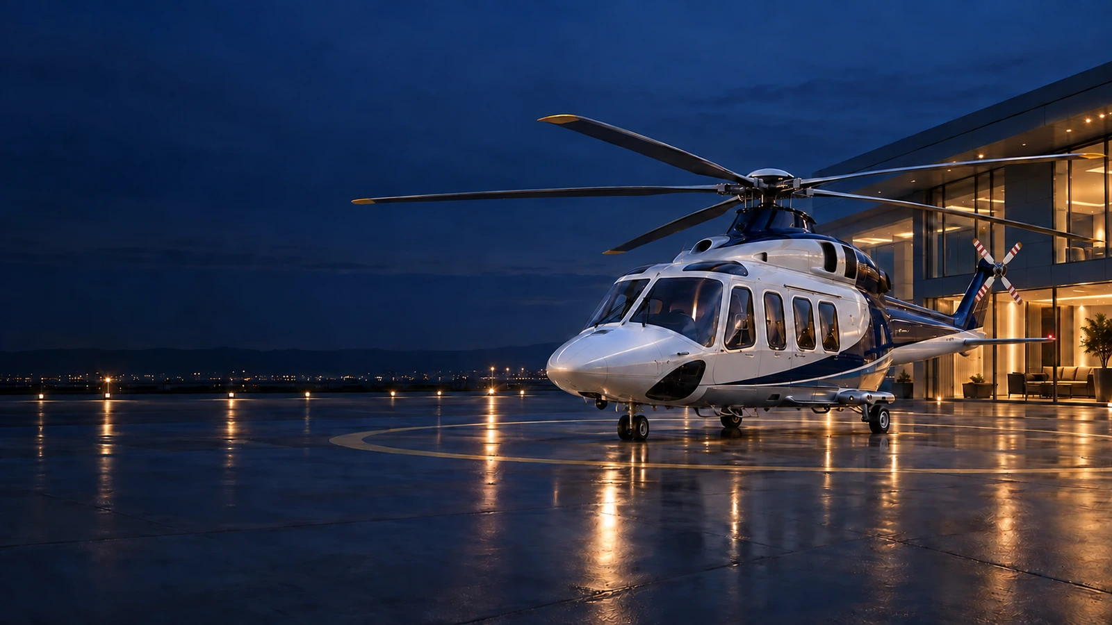 Helicopter in flight