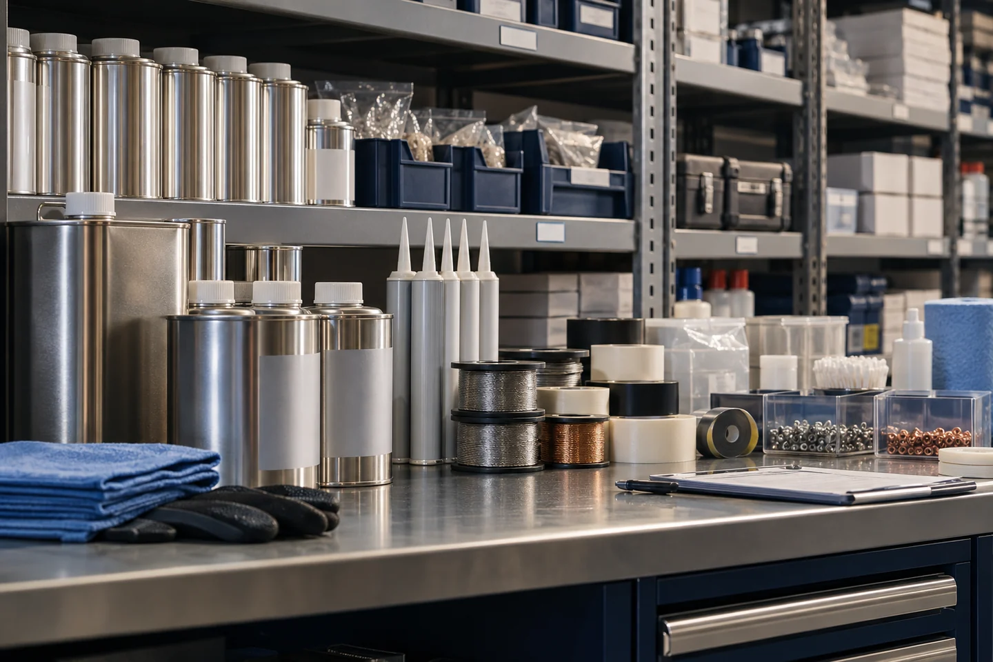 Organized aviation consumables in a maintenance storeroom